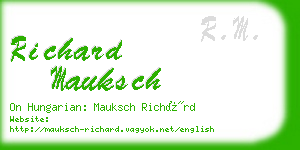 richard mauksch business card